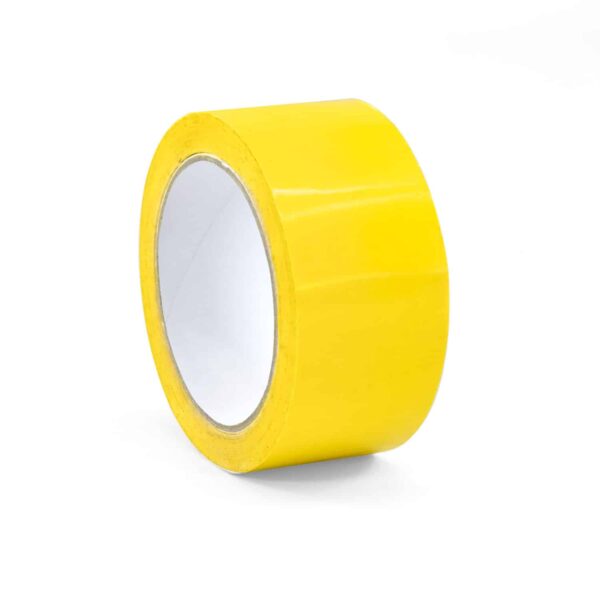 Cinta adhesiva PVC 66m amarillo 37 micras solvente varias medidas